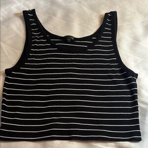 Splash Black and White Striped Tank Top XLYuniors
